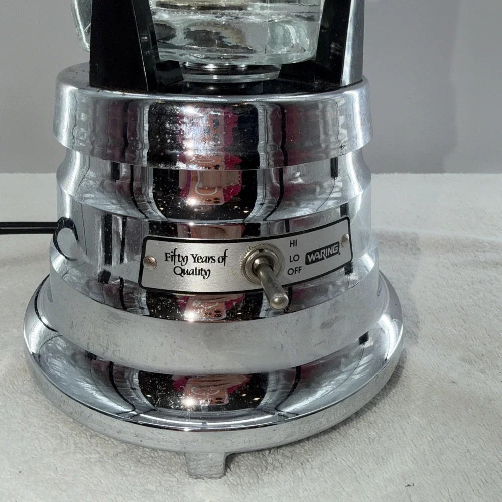Retro 50th Anniversary Chrome Waring Blender, Model 51BL25, works great!
